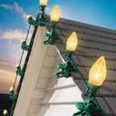 Brightown C9 LED Christmas Lights Outdoor, 99 Feet 150 LED C9 String Lights with 150 Spring Clips, Waterproof Connectable Christmas Tree Lights for Outside Roofline Patio Home Xmas Decor, Warm White (102 Ft)