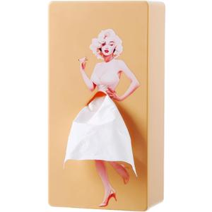 Light Beige Skirt Tissue Box Holder, Charming and Cute Tissue Box Cover Rectangle Acrylic Tissue Box, Stylish Skirt Tissue Box Holder, Decorative Tissue Cover for Bathroom Toilet Bedroom Living Room