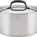 KitchenAid 5-Ply Clad Polished Stainless Steel Stock Pot/Stockpot with Lid, 6 Quart - Stainless Steel