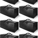 Cosy Family 8 Pack Heavy Duty Extra Large Moving Bags with Backpack Straps - Strong Handles & Zippers, Storage Totes For Space Saving, Fold Flat, Alternative to Moving Box (Set of 8, Black)