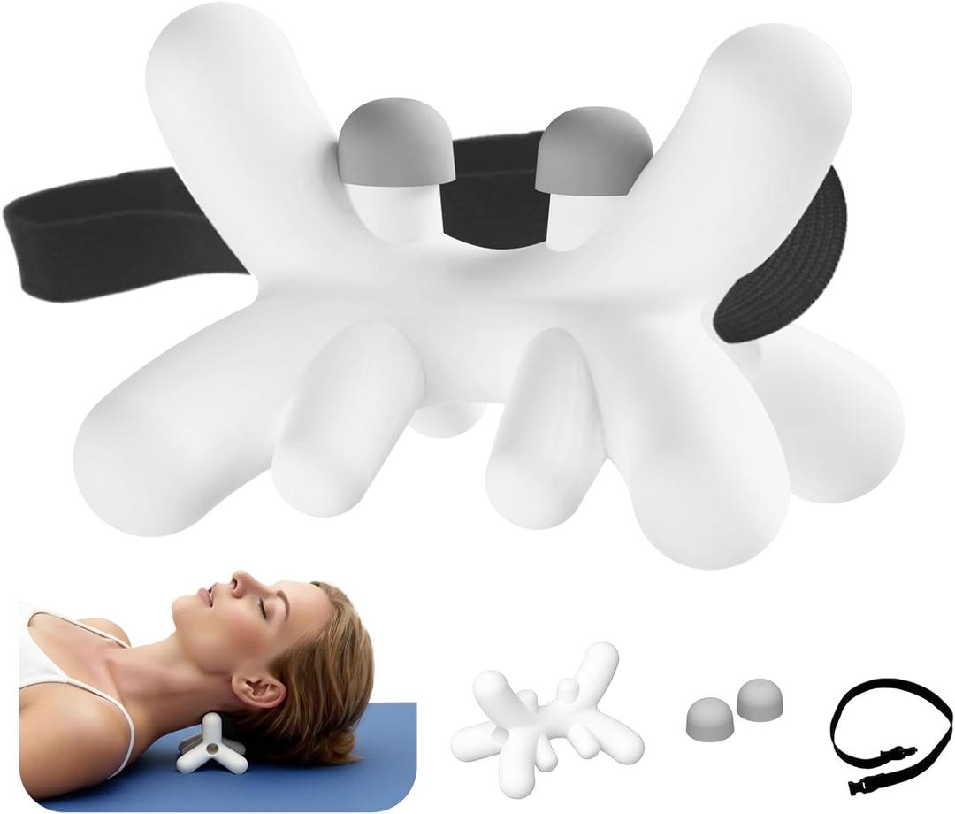 Occipital Release Tool, Release Tool for Neck for Headache Relief, Deep Nerve Release Tool with Acupressure Design Targeting Hard-to-Reach Muscles, Gift for Women & Men (White)
