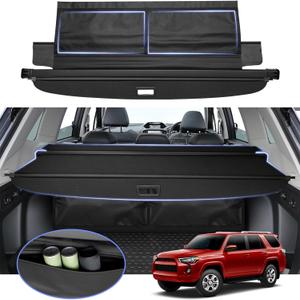 Cargo Cover for Toyota 4Runner 2010-2024 with Extra Leather Pouch, Retractable 4 Runner Trunk Cover Security Shield Shade Cargo Cover Upgraded Version
