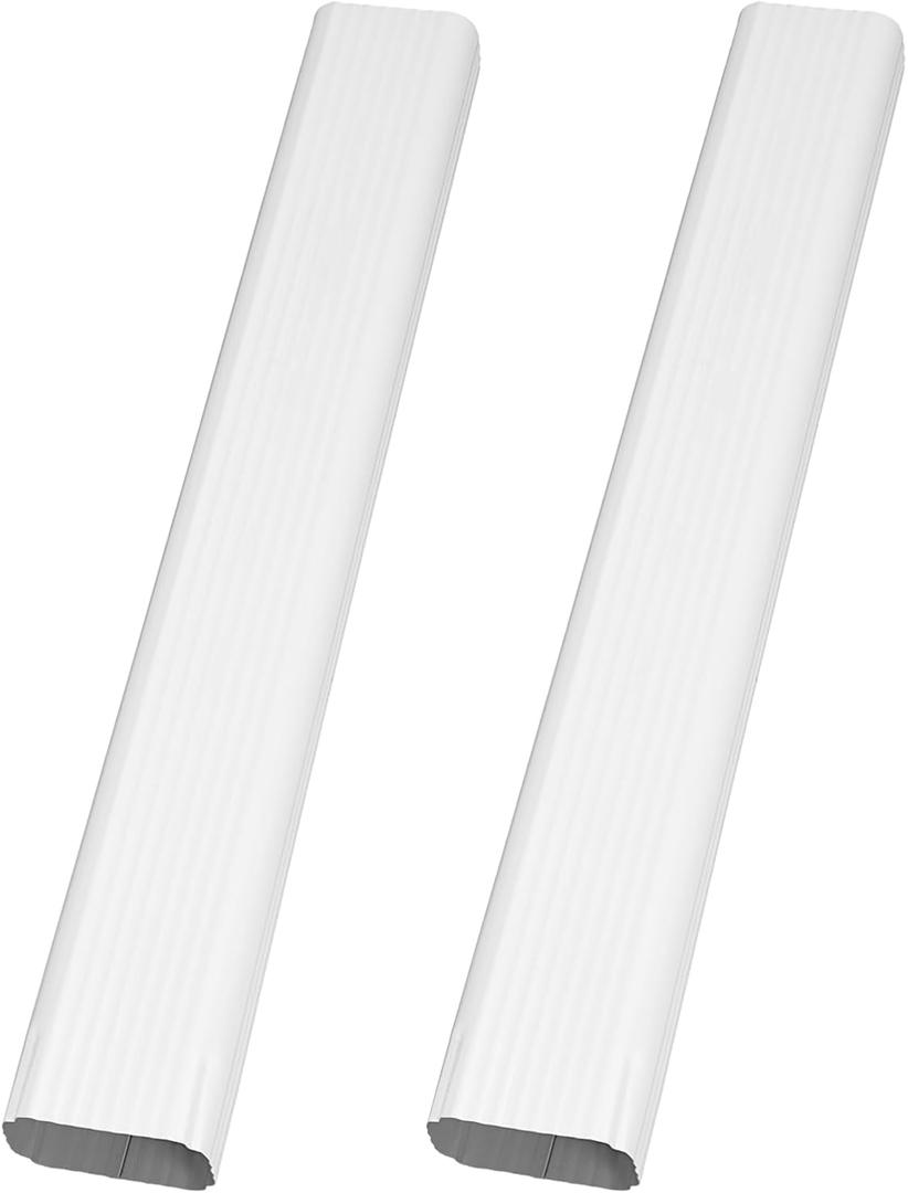 Moxweyeni 2 Pack 3 x 4 Inch, 30 Inch White Aluminum Downspout Extensions Roofing Gutter Downspout DIY Installation for Home Outdoor Drainage