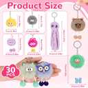 LiYiQ 30 Pcs Cute Plush Keychains Kawaii Keychain Bulk for Birthday Goodie Bags Pinata Toys Classroom Prizes Party Favors
