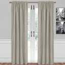 SUN+BLK Bradley Total Blackout Curtain Textured Thermal Insulated 1 Panel with Rod Pocket, Khaki, 52x84