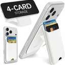 Shorogyt Compatible with Magsafe Wallet with Stand - Magnetic Wallets for iPhone 17/16/15/14/13/12 Series Slim Leather Minimalist Magnet Phone Card Holder for Women Men Fit 4 Cards, White