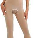 Women's Bodysuits Pantyhose Bodystocking Ultra Shimmery Stretch Toe to Bust Crotchless Body Stocking Lingerie (Nude)