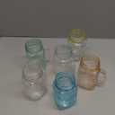 Amzcku Vintage Colored Drinking Glass Mason Jar 16 OZ with Comfortable Handle for Party Beverages 6 pcs