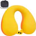 COOLBEBE Kids Travel Neck Pillow, Toddler Neck Pillow for Traving, Softly Double Support Pillow for Car & Airplane, Traveling Gifts for Toddler & Children(1, Yellowish Orange)