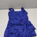 BEAGIMEG Women's Sexy Tank Top Bodycon Ruched Sleeveless Basic Midi Party Dress Royal Blue, L