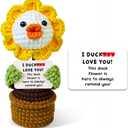 2 x Handmade Emotional Support Crochet Duck Flower Gifts for Lover Her Him Girlfriend Boyfriend for Mom Dad Couple Women Men Wife Husband Best Friend Birthday Wedding