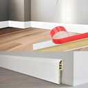 Wall Baseboard Molding Trim, 8-Pack of 48 x 2.76 Inch, Peel and Stick High Impact Finish Molding Panel Skirting Board for Home Decor, 32 Feet (White 3)