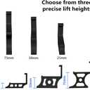 Soundbar Stand Compatible with Arc, Adjustable 3-Height Riser Base (25mm-75mm), Sturdy Base for TV & Shelf, Prevents Audio Blockage, Tool-Free Installation(25mm Black)