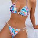 Tainehs Women's Sexy Halter Bikini Set Triangle Top String Swimwear Two Piece Swimsuits Cheeky Bathing Suit (M)
