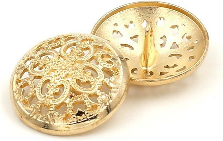 10PCS Clothes Button - Retro Hollow Sewing Button Shank Round Shaped Metal Button Set for Men Women Blazer, Coat, Uniform, Shirt, Suit and Jacket (Gold, 25mm)