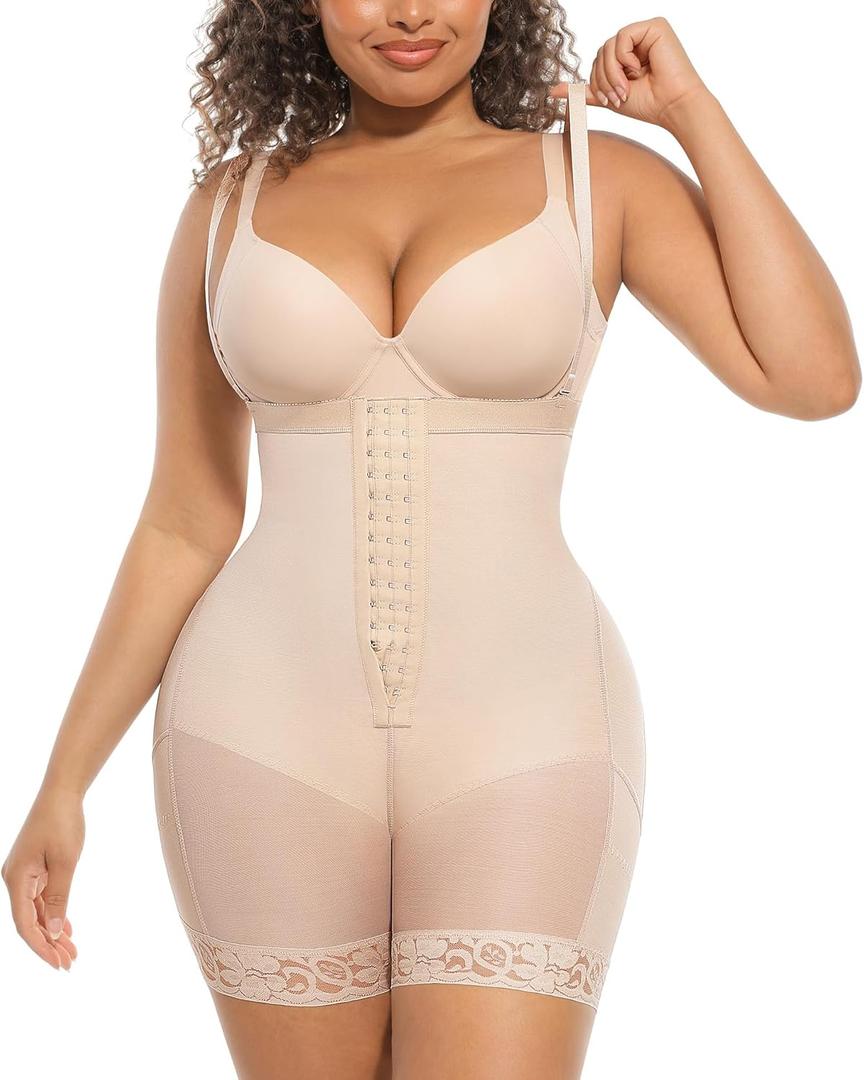 FeelinGirl Faja Body Shaper Tummy Control Shapewear for Women Butt Lifter Post Surgery Fajas Postparto Para Mujer (Medium, Khaki)