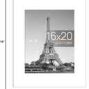 Upsimples 16x20 Picture Frame, Display Pictures 11x14 with Mat or 16 x 20 Without, Wall Hanging Poster Frame, White, 1 Pack