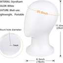 COOKOO 3 PCS Faceless Foam Mannequin Head Wigs Holder Styrofoam Wig Head Stand Wigs Foam Heads for Style, Model Hats ,Display Hair, and Hairpieces, Mask ,Home, Salon and Travel (3 Pieces)