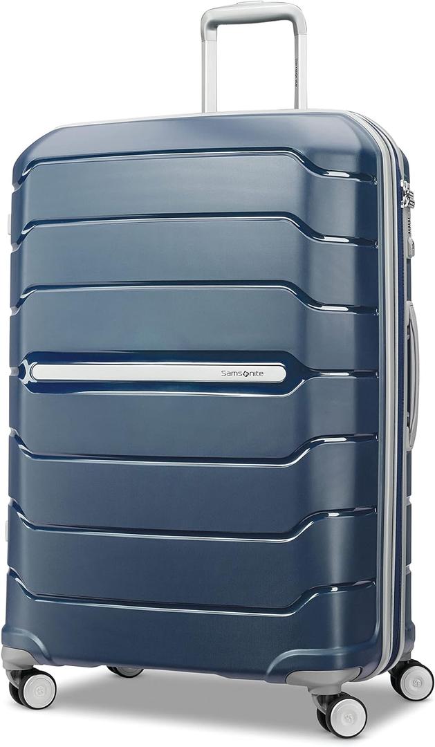 Samsonite Freeform 28-Inch Large Luggage with Dual 360 Spinner Wheels - Checked Suitcase - TSA Lock, Airline-Approved - Lightweight Durable Polypropylene Expandable Hardshell - Navy