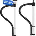 24" X 32" 2 Pcs Hand Bilge Pump with Hose, Portable Manual Water Pumps for Boats, Kayak, Canoe, Dinghy, Heavy Duty Hand Pump Siphon for Marine, Pool, Inflatable Trampoline (White and Black)