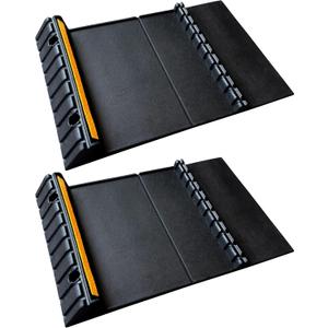 Parking Mat Car Stopper for Garage Floors- Heavy Duty Rubber Parking Aids - Wheel Stop with Scatter Glass Reflective Yellow Targets for Car Garage Floor Stop Aid Indoor Outdoor, 2 Pack