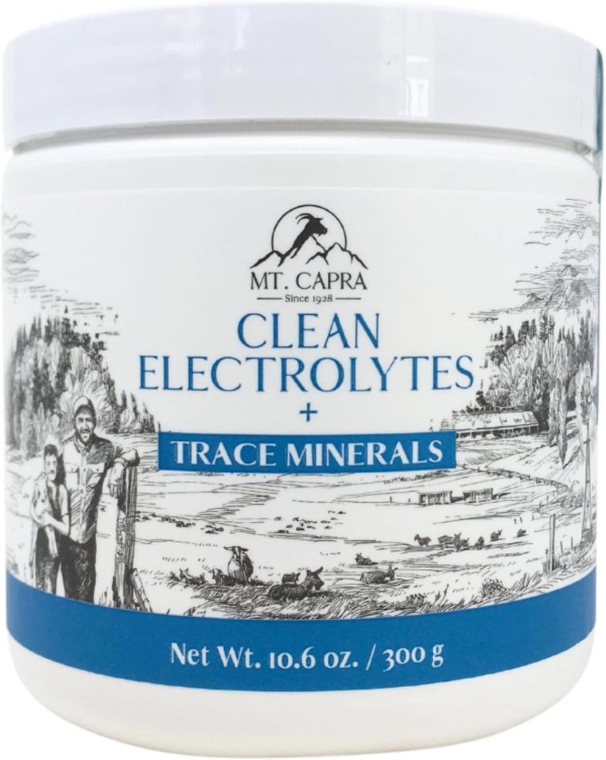 Mt. Capra Clean Electrolytes + Trace Minerals | Whole Food Minerals from Grass-Fed Goat Milk | Hydrating and Easy to Mix | 30 Servings - 10.6 oz