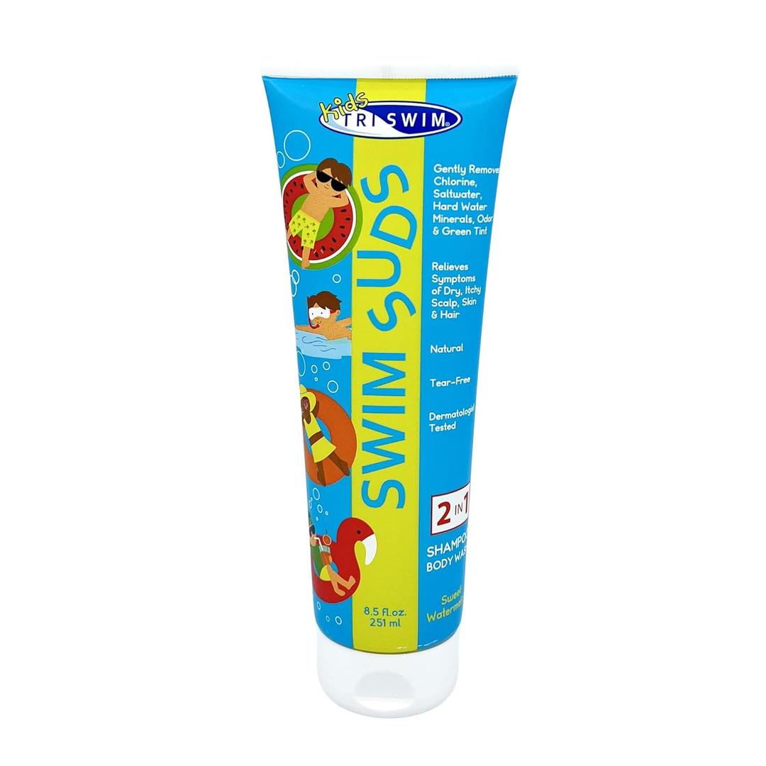 TRISWIM Kids SWIM SUDS Formulated for BABIES and up. NATURAL, TEAR-FREE, 2-in-1 Shampoo and Body Wash | Gently Removes Chlorine & Saltwater | Ensuring a Delightful Post-Swim Routine