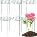 6 Pack Peony Cages and Supports 16 x 24 Inch Grow Through Plant Support Peony Support Ring for Outdoor Plants