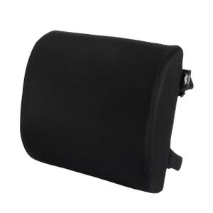 Memory Foam Lumbar Support Pillow with Dual Premium Adjustable Straps, Ergonomic Back Cushion for Back Pain Relief in Home Office Chair Car Seat - Black