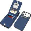 KIHUWEY Compatible with iPhone 17 Pro Max Case Wallet with Credit Card Holder, Flip Premium Leather Magnetic Clasp Kickstand Heavy Duty Protective Cover for iPhone 17 Pro Max 6.9 Inch (Lichee Blue)