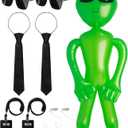 9PCS Secret Agent Costume Accessories Spy Outfit Set With Sunglasses, Neckties, Headphones Badges for Halloween Cosplay Party