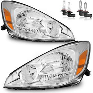 Headlights W/Bulbs for 2004 2005 Toyota Sienna Minivan (All Trims: CE, LE, XLE, Limited) & Cargo Van