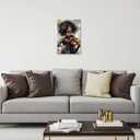 YMXZHUANSH African American Kid Wall Art Music Canvas Pictures Black Art Poster African Children Prints for Bedroom Decor Frame(Black 12.00" x 18.00")