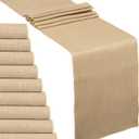 10 Pack Natural Burlap Table Runners|12 x 72 Inch Rustic Jute Runner and Placemats for Wedding, Farmhouse Parties, Thanksgiving, Kitchen Table Dcor, Fall Decorations, Crafts, BBQs - Natural (10PCS)