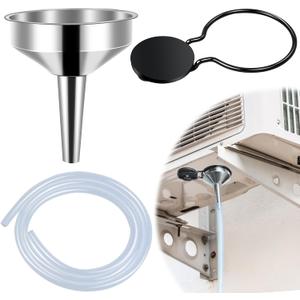 8Ft Magnetic Window Air Conditioner Drain Kit Universal Portable Air Conditioner Drain Hose Kit AC Drain Pipe Replacement Condensate Drain Hose Funnel Connector for Window AC and Mini Split Units