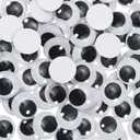 TOAOB 100pcs 30mm Black Wiggle Googly Eyes with Self Adhesive Large Round Plastic Sticker Eyes for DIY Arts Crafts Scrapbooking Decoration