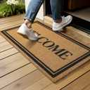 Kelarea Front Door Mat Natural Coco Coir Doormat with Heavy Duty Backing, 17" x 30" Non-Slip Easy to Clean Welcome Mats for Indoor Outdoor Entrance Porch