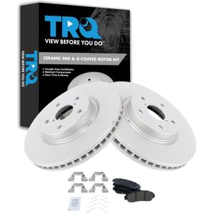TRQ Front Brake Pad and Rotor Set Ceramic Coated Rotors Compatible with 2016-2019 Subaru Legacy (BKA48156)