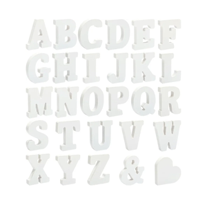 56 Pieces White Wood Letters Table Standing Alphabet Letters for Crafts Wedding Party Home Decor