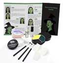 Halloween Witch Makeup Kit, SFX Character Set with Face Paint, Complete SFX Set for Halloween, with Scar Wax for Special Effects Costume Makeup, Prosthetic Nose, Warts&Costume, Dress-Up Cosplay Party