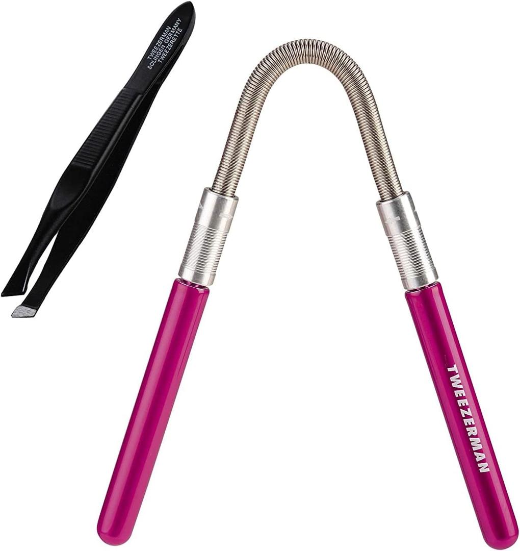 Tweezerman Smooth Finish Facial Hair Remover with Free Tweezerette, Pink (1 Count (Pack of 1))