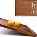 Ash Wood Serving Tray, Non-Slip Rectangle Wooden Food Tray for Couch, Breakfast, Dinner, Snacks, Tea, Charcuterie Board Platter, Decorative Trays for Home Decor (15.8 X 11)