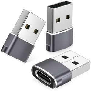 Basesailor USB to USB C Adapter,USBC Female to USB A Male Adapter,Type C Converter Charger for iPhone 17 17e Pro Max,16 15,Apple Watch iWatch S11 S10 SE,AirPods 5,iPad mini Air,Samsung Galaxy S25 S26 Set of 5