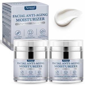 Retinol Collagen Anti-Aging Cream for Face Neck Tightening Moisturizing Skin Cream with Hyaluronic Acid Day Night Wrinkle Facial Moisturizer for All Skin Types Set of 2, 1.7 fl oz Each