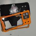 Lanhiem for iPhone 17 Pro Max Metal Case with Kickstand, Compatible with MagSafe, Built in Tempered Glass Screen Protector, Heavy Duty Shockproof Rugged Full Body Tough Phone Cover 6.9" (Orange)