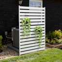 Air Conditioner Fence & Patio Privacy Screen 40" W x 70" H Metal Privacy Fence Panel | Outdoor Privacy Panels for AC Units, Trash Cans & Pools | No-Dig Fencing for Patio Privacy & Gardens (White)
