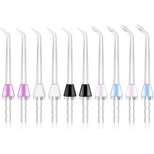 MySmile 10 PCS Replacement Jet Tips Oral Irrigator Nozzle Set - Compatible with Waterpik Water Flosser, Includes Classic, Periodontal Pocket and Plaque Seeker Tips