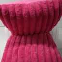 Full Body Pillow with Fluffy Stripe Faux Fur Removable Cover, Long Bed Pillow Adult 20x54 Inches for Side Sleeper and Pregnancy, Hot Pink.