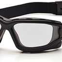PYRAMEX I-Force Sporty Dual Pane Anti-Fog Goggle, Black Frame/Clear Anti-Fog Lens