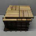 THYOI Deck Tiles, Patio Flooring - Outdoor Waterproof Acacia Wood Tiles for All Weather Use - Balcony, Backyard, Indoor & Outdoor (White Crossed Pattern, 9 Pcs - 30 Square Ft), Golden Teak Pattern